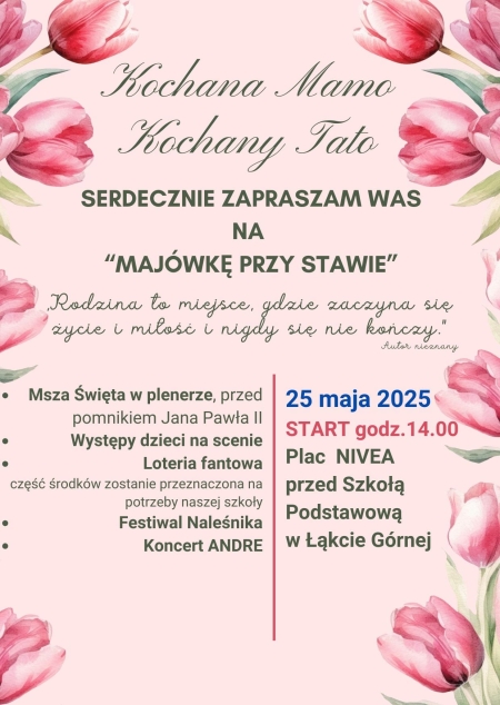 Zaproszenie na obchody Dnia Mamy i Taty